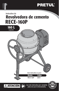 Manual de uso Pretul RECE-160P Mezclador de cemento