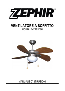 Manuale Zephir ZFS576M Ventilatore da soffitto