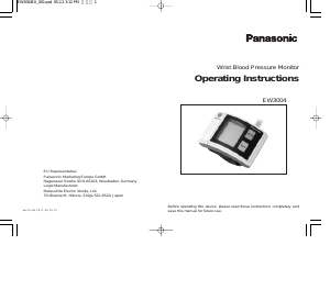 Hướng dẫn sử dụng Panasonic EW-3004E2 Máy theo dõi huyết áp