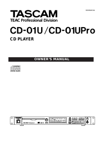 Manual Tascam CD-01U Professional CD Player