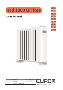 Manual Eurom RAD 1000 Oil Free Heater