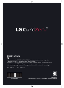 Manual LG A9MULTICARE CordZero Vacuum Cleaner