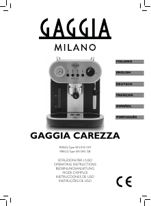 Mode d’emploi Gaggia RI8525 Carezza Machine à expresso