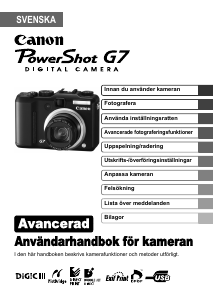 Bruksanvisning Canon PowerShot G7 Digitalkamera