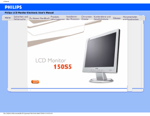 Bedienungsanleitung Philips 150S5FS LCD monitor