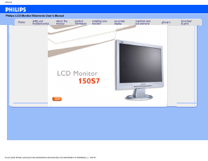 Manual Philips 150S7FS LCD Monitor