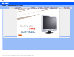 Bedienungsanleitung Philips 170A8FS LCD monitor