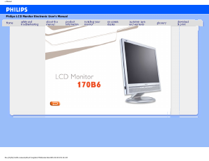 Manual Philips 170B6 LCD Monitor