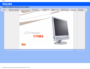 Manual Philips 170B6 Monitor LCD