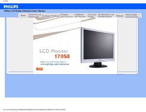 Bedienungsanleitung Philips 170S8FS LCD monitor
