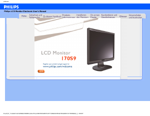 Bedienungsanleitung Philips 170S9FB LCD monitor