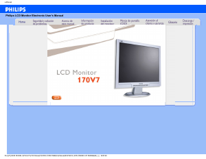 Manual de uso Philips 170V7FB Monitor de LCD