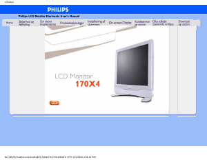 Brugsanvisning Philips 170X4FS LCD-skærm