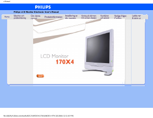 Bruksanvisning Philips 170X4FS LCD skärm