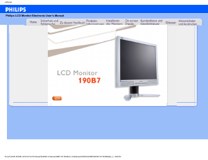 Bedienungsanleitung Philips 190B7CG LCD monitor