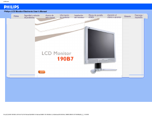 Manual de uso Philips 190B7CG Monitor de LCD