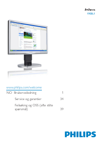 Bruksanvisning Philips 190BL1 Brilliance LCD-skjerm