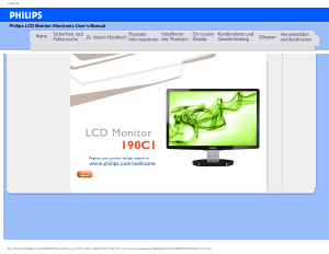 Bedienungsanleitung Philips 190C1SB LCD monitor