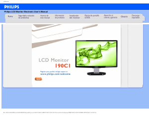 Manual de uso Philips 190C1SB Monitor de LCD