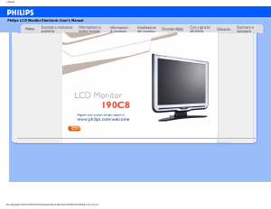 Manuale Philips 190C8FS Monitor LCD