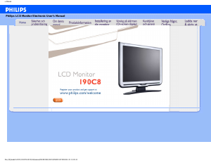 Bruksanvisning Philips 190C8FS LCD skärm
