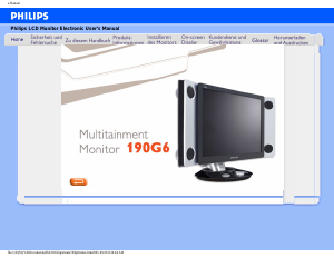 Bedienungsanleitung Philips 190G6FB LCD monitor