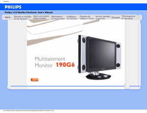 Mode d’emploi Philips 190G6FB Moniteur LCD