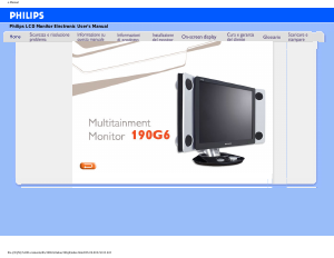 Manuale Philips 190G6FB Monitor LCD