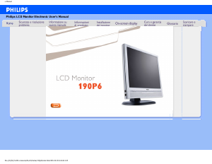 Manuale Philips 190P6ES Monitor LCD