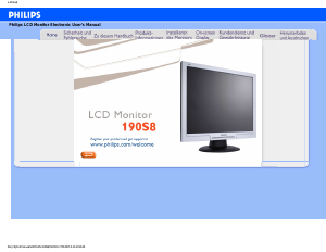 Bedienungsanleitung Philips 190S8FB LCD monitor
