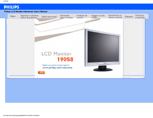 Manual Philips 190S8FB Monitor LCD