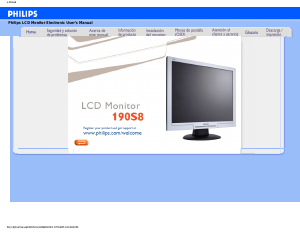 Manual de uso Philips 190S8FS Monitor de LCD
