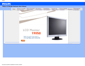 Mode d’emploi Philips 190S8FS Moniteur LCD