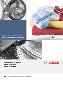 Manual de uso Bosch WVH28470EP Lavadora