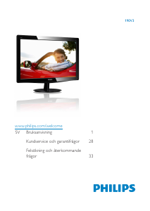 Bruksanvisning Philips 190V3SB5 LCD skärm