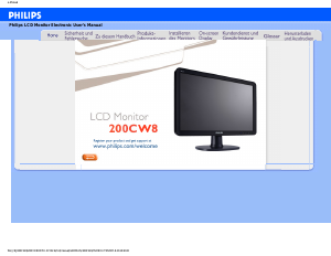 Manual Philips 200CW8FB LCD Monitor