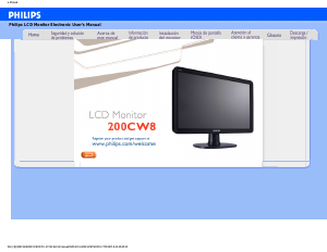 Manual de uso Philips 200CW8FB Monitor de LCD