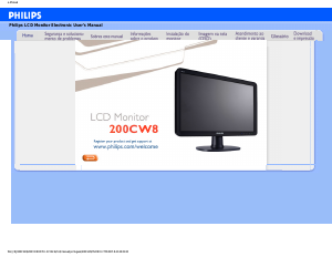 Manual Philips 200CW8FB Monitor LCD