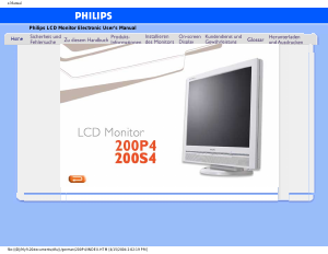 Bedienungsanleitung Philips 200P4SS LCD monitor