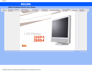 Manuale Philips 200P4SS Monitor LCD