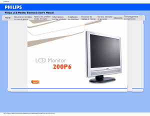 Mode d’emploi Philips 200P6IG Moniteur LCD
