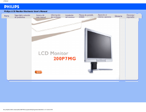 Manual de uso Philips 200P7MG Monitor de LCD