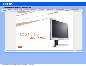 Mode d’emploi Philips 200P7MG Moniteur LCD