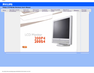Manual de uso Philips 200S4SS Monitor de LCD