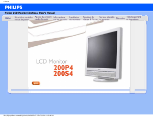 Mode d’emploi Philips 200S4SS Moniteur LCD