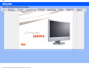 Bruksanvisning Philips 200W6CS LCD skärm