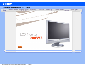 Mode d’emploi Philips 200W6CS Moniteur LCD