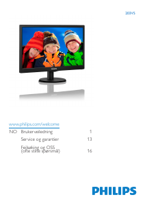 Bruksanvisning Philips 203V5LSB2 LCD-skjerm