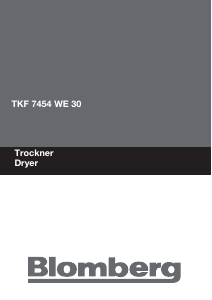 Manual Blomberg TKF 7454 WE30 Dryer