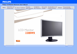 Bedienungsanleitung Philips 220BW8ES LCD monitor